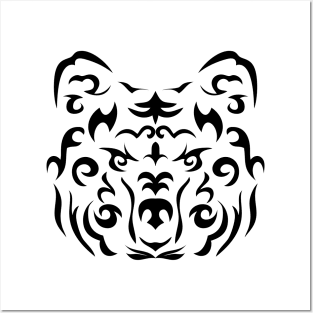 Tribal bear face Posters and Art